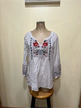 Woman’s Johnny Was long sleeve floral embroidered top shirt